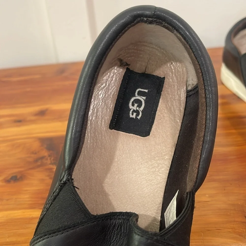 UGG Alameda Leather Slip-On Sneakers